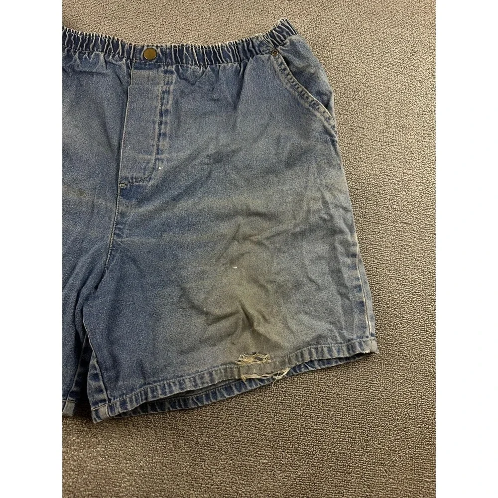 Vintage‎ My Classic Shorts Women XL Blue Relaxed Elastic Waist Cotton Beach Y2K